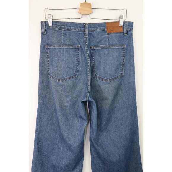J. Crew Rayner Wide Leg Jean High Rise Ankle Crop Stretch Denim Mid Blue Wash 30 - Picture 6 of 7